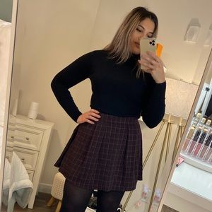 Pleated plaid skirt